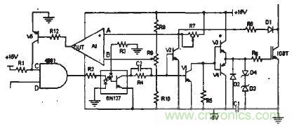 圖2:IGBT驅(qū)動和過流保護電路
