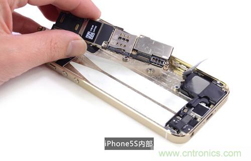 土豪金iPhone 5S拆解：內(nèi)部結(jié)構(gòu)升級(jí)，維修難度增加