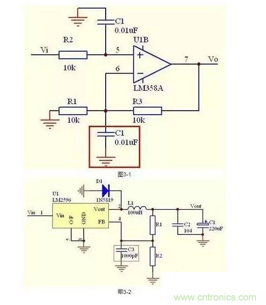 2、不要在運放輸出直接并接電容
