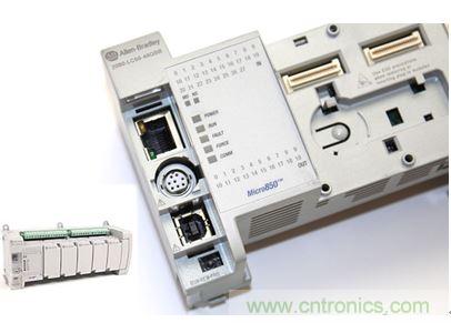 圖1：Allen-Bradley Micro850可編程邏輯控制器(PLC)的價格約為500美元，是高度堅固、可配置、隔離性和易用性方面的標桿，盡管有PC/嵌入式計算設備的競爭，仍在工廠自動化領域中保持著強勢地位。
