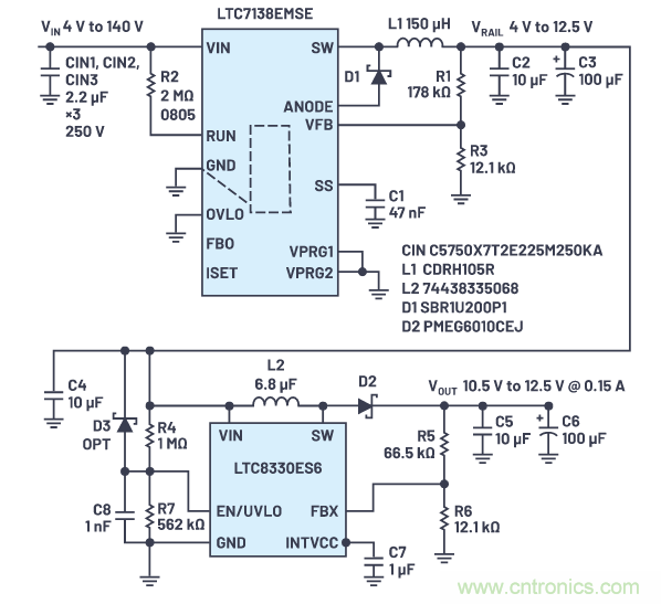 在源電壓5 V至140 V的電氣系統(tǒng)中，如何維持偏置電壓呢？