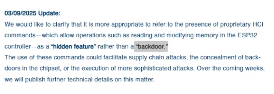 樂鑫ESP32系列芯片被曝存在“后門”？官方緊急回應